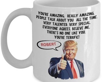 Taza personalizada de Trump, regalos personalizados con nombre de Trump para papá, abuelo, tío y amantes de Trump, regalos de broma política para seguidores de Donald Trump