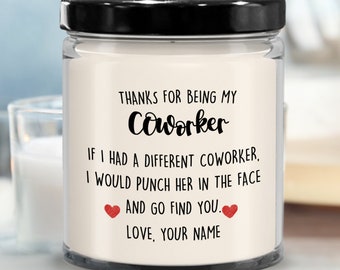 Personalized Coworker Gift for Coworker Candle Thanks for Being My Coworker Gifts Birthday Christmas Gifts from Work Bestie Colleague Boss