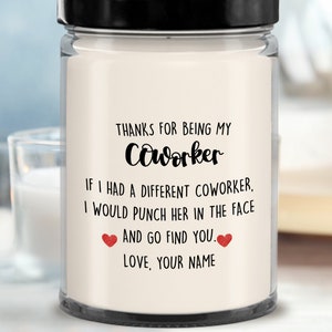 Personalized Coworker Gift for Coworker Candle Thanks for Being My Coworker Gifts Birthday Christmas Gifts from Work Bestie Colleague Boss image 2
