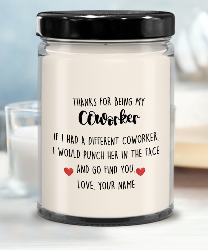 Personalized Coworker Gift for Coworker Candle Thanks for Being My Coworker Gifts Birthday Christmas Gifts from Work Bestie Colleague Boss image 2