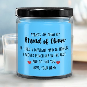 Personalisierte Trauzeugin Kerze, Danke, dass Sie meine Trauzeugin Geschenk für Bestie, benutzerdefinierte Trauzeugin Vorschlag Geschenk, Hochzeitsfeier