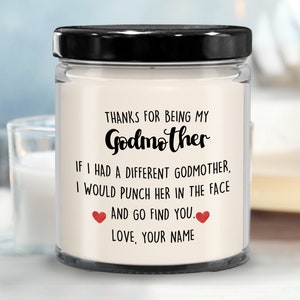 Personalized Godmother Gift for Godmother Candle, Thanks for Being My Godmother Gift from Godson Goddaughter Mothers Day Birthday Christmas