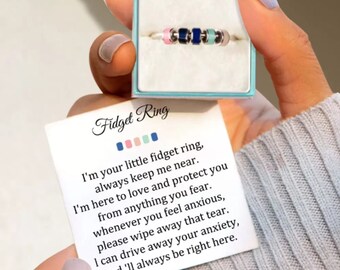 Fidget Ring, Anxiety Ring, Womens Silver Spinner Ring, Worry Ring, Fidget Spinner Ring, Anti Anxiety Gift, Stress Relief Depression Gifts