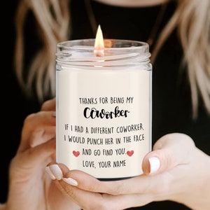 Personalized Coworker Gift for Coworker Candle Thanks for Being My Coworker Gifts Birthday Christmas Gifts from Work Bestie Colleague Boss image 6