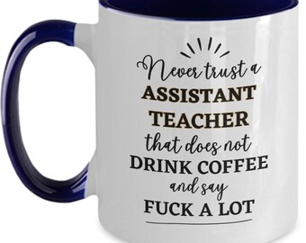 Assistant Teacher Gift, Assistant Teacher Mug, Funny Assistant Teacher Coffee Mug, Fuck Mug, Gag Gifts for Assistant Teacher Appreciation