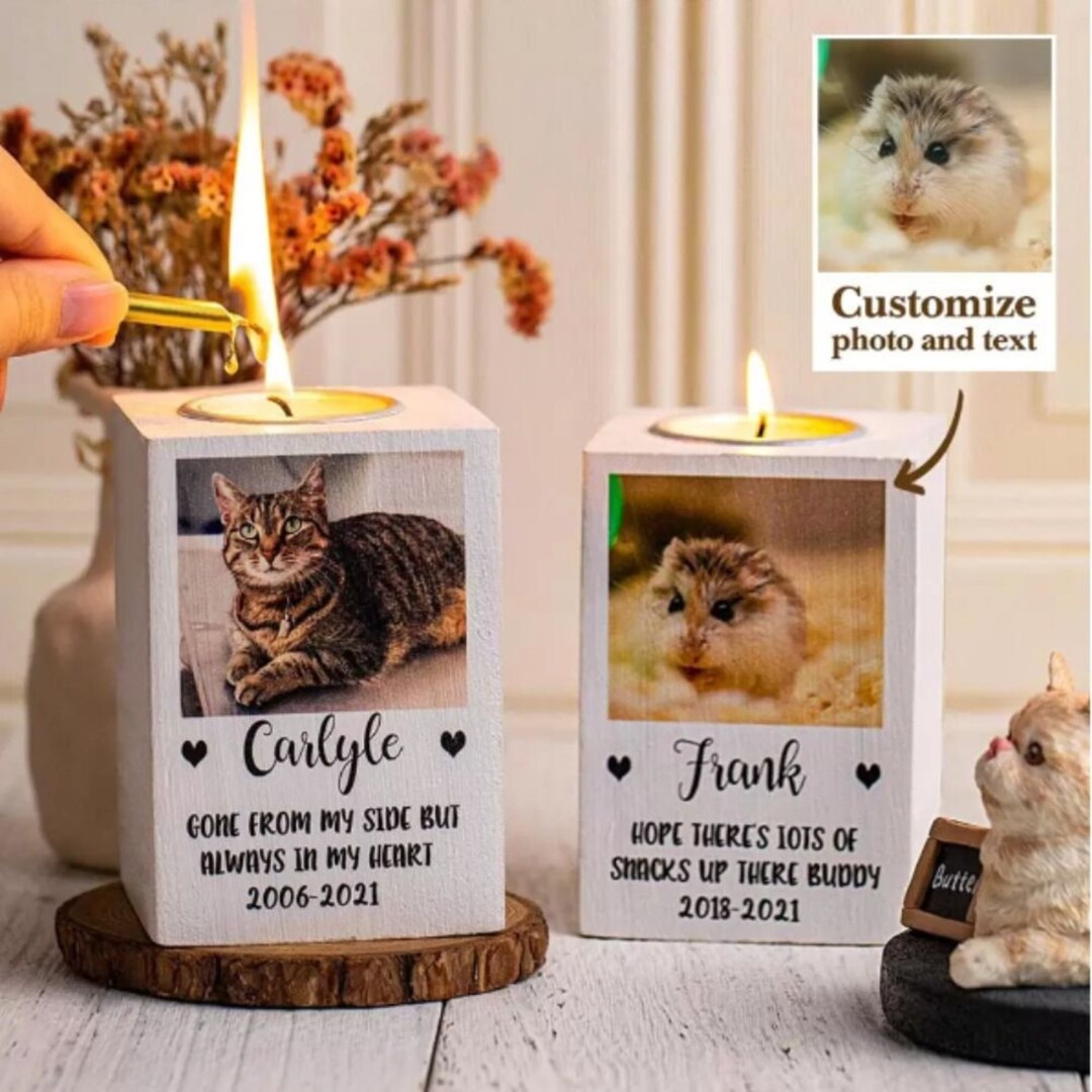Dog Memorial Candle Holder Personalized Dog Loss Gift, Cat Memorial