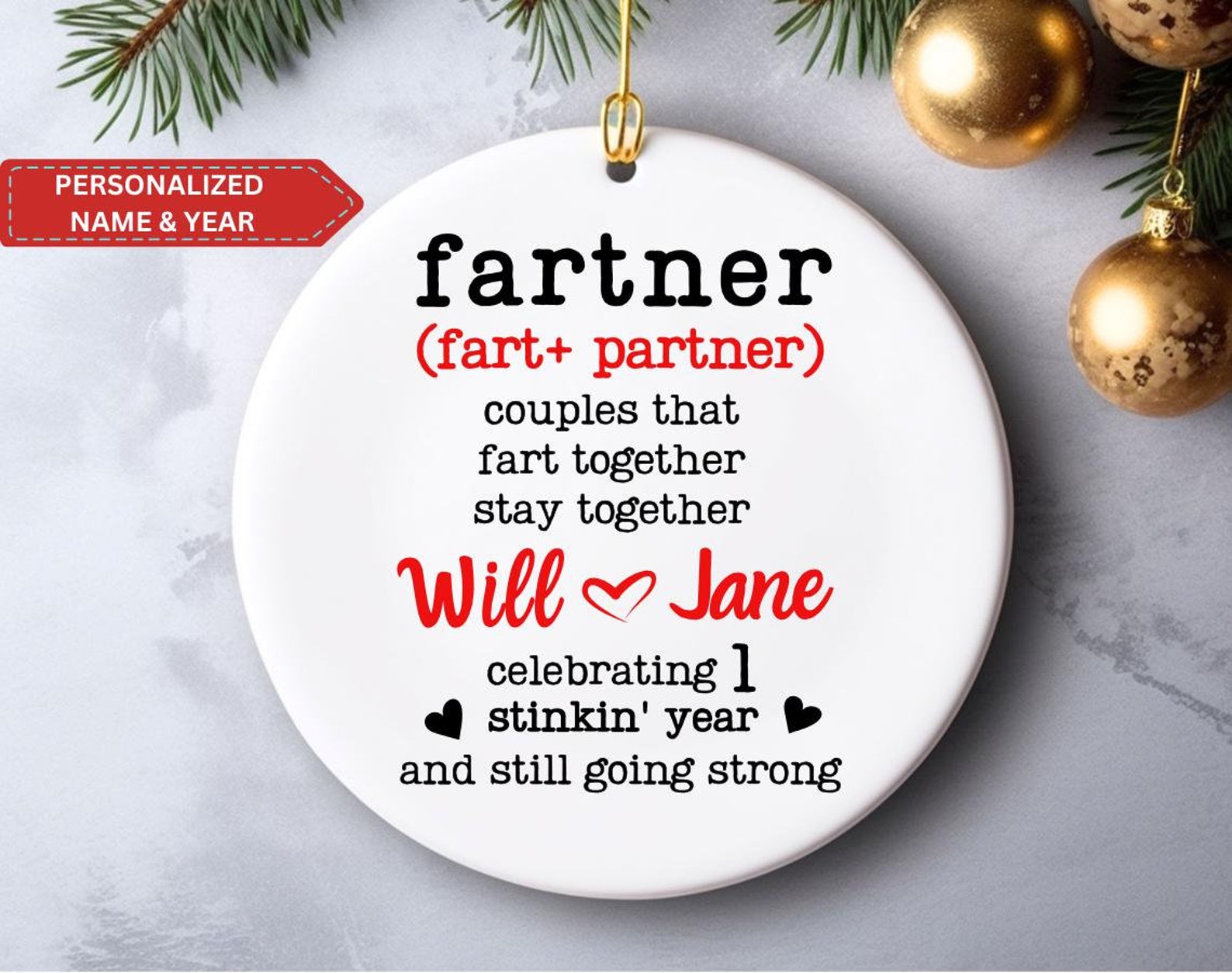 Custom Anniversary Ornament, Personalized Anniversary Gift for Parents