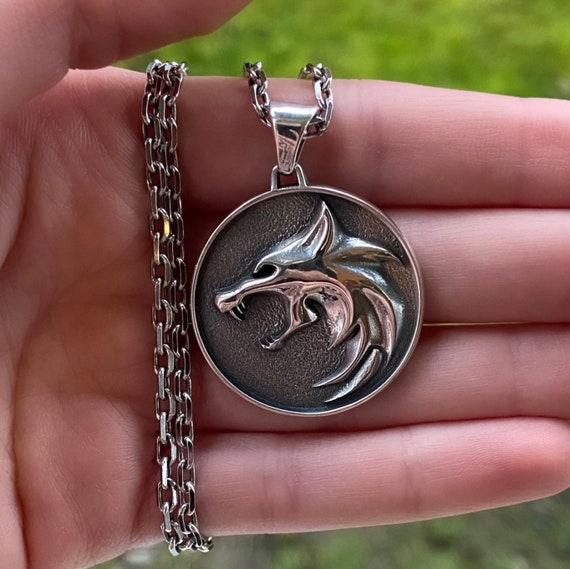 Men Necklaces Witcher Medallion Pendant 