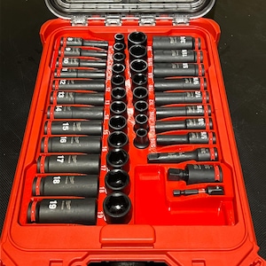 Milwaukee PACKOUT Insert for 43-Piece 3/8&quot; Impact Socket Set | Convenient Tool Storage | Fits Low Profile PACKOUT Organizer | USA Made