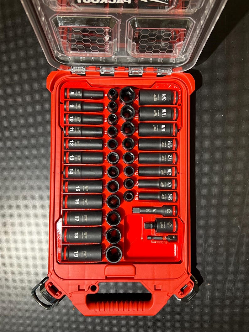 Socket Set Compatible Pack Out Milwaukee PACKOUT Insert for 43-piece 3/8