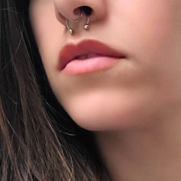 Fake nose piercing, fake septum piercing, fake septum ring, adjustable, waterproof, fake nose ring, goth septum ring Emo jewelry Valentine