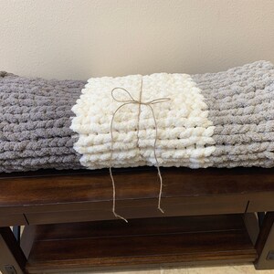 Super soft handmade chunky chenille throw blanket