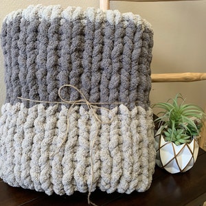 Super soft handmade chunky chenille throw blanket
