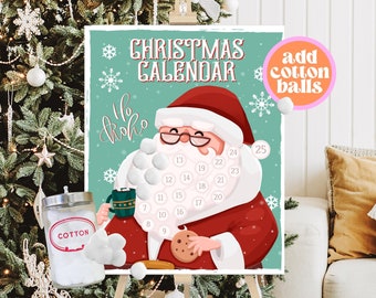 Christmas Advent Calendar, Printable Advent Calendar, Christmas Countdown Sign, Christmas Countdown Wall Art, Christmas Kids Calendar