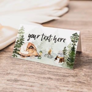 Modèle d'étiquette alimentaire camping baby shower, étiquette alimentaire camping baby shower, décoration camp baby shower, petit camping-car faveurs de baby shower