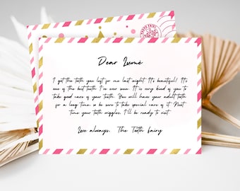Editable Tooth Fairy Letter, Tooth Fairy Envelope, Fairy Kit, Milestone Tooth Baby, Tooth Fairy Note, Mini Tooth Fairy Letter, Printable