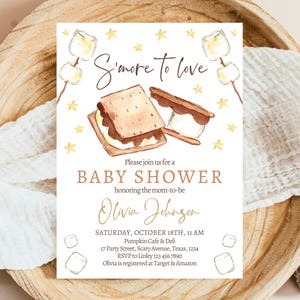 Editable S&#39;more to Love Baby Shower Invitation, S&#39;mores Baby Shower Invite, Fall S&#39;more Fun Baby Shower Invite, Fall Invitation, FPBS05