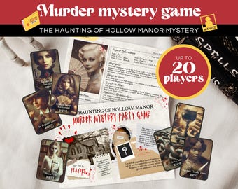 Printable Halloween Murder Mystery, Printable Halloween Game, Scary Party Games, Murder Mystery Games, Haunted House Games, Instant Download