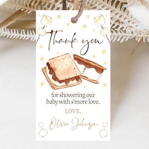 Editable S&#39;more to Love Baby Shower Favor Tags, S&#39;mores Baby Shower, Smore Fun Baby Shower, Fall Baby Shower, Smores Thank You Tags, FPBS05
