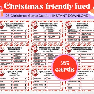 Christmas Friendly Feud Game, Printable Christmas Game, Christmas Party Game, Christmas Game Adults Family, Christmas Trivia, Editable