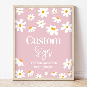 Daisy Baby Shower Custom Sign: Boho Floral Banner (Digital Download)