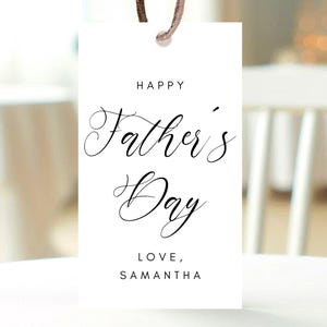 Editable Modern Father&#39;s Day Gift Tag, Printable Minimalist Father&#39;s Day Favor Tag, Fathers Day Tag, Happy Father&#39;s Day, Instant Download