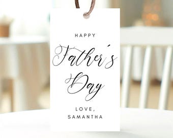 Editable Modern Father's Day Gift Tag, Printable Minimalist Father's Day Favor Tag, Fathers Day Tag, Happy Father's Day, Instant Download