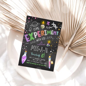 Editable Scientist Birthday Invitation, Science Experiment Birthday ...