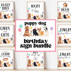Editable Dog Birthday Sign Bundle, Puppy Birthday Custom Signs, Printable Puppy Sign Pack, Fully Editable Dog Birthday Signs