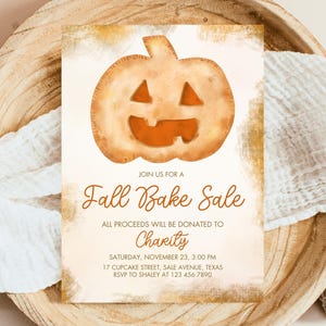 Editable Fall Bake Sale Invitation, Printable School Bake Sale Poster, Church Bake Sale Flyer, Fundraiser, Autumn Fundraiser, Fall Invite