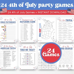 Jeux du 4 juillet à imprimer, Jeux du 4 juillet, Jeux du jour de l'indépendance, Jeux patriotiques, Activités de fête du 4 juillet, Jeux du 4 juillet