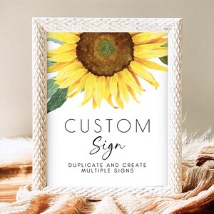 Editable Sunflower Baby Shower Custom Sign, Boho Baby In Bloom Baby Shower, Sunflower Custom Banner, A Little Sunflower Is On The Way, GBS13