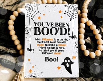 Editable You've Been Boo'd! Card, Halloween Printable For Friend, You've Been BOOed, Halloween Invitations, Halloween Funny Card