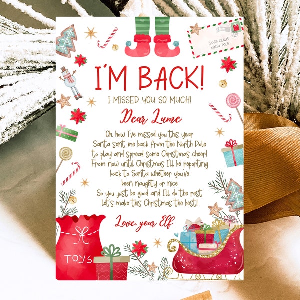 Editable Elf Arrival Letter, Christmas Elf Welcome Letter, Festive Season Celebration Letter, Printable Template