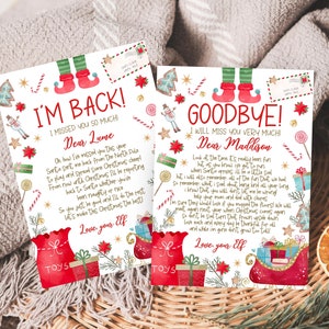 Elf Arrival And Goodbye Letter Set, Christmas Elf Letter Combo, Festive Season Celebration Letter, Printable Template