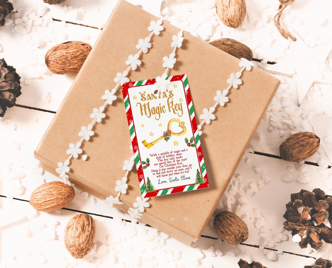 Editable Santa Magical Key Tag Template, Christmas Magical Key Tag
