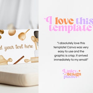 Editable Baking Food Label Tent Cards, Kids Cooking Party Food Labels ...