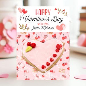 Editable Valentine&#39;s Day Cookie Card, Valentine&#39;s Day Cookie Holder, Cookie Card, Cookie Gift Tag, Printable, Template, Instant Download