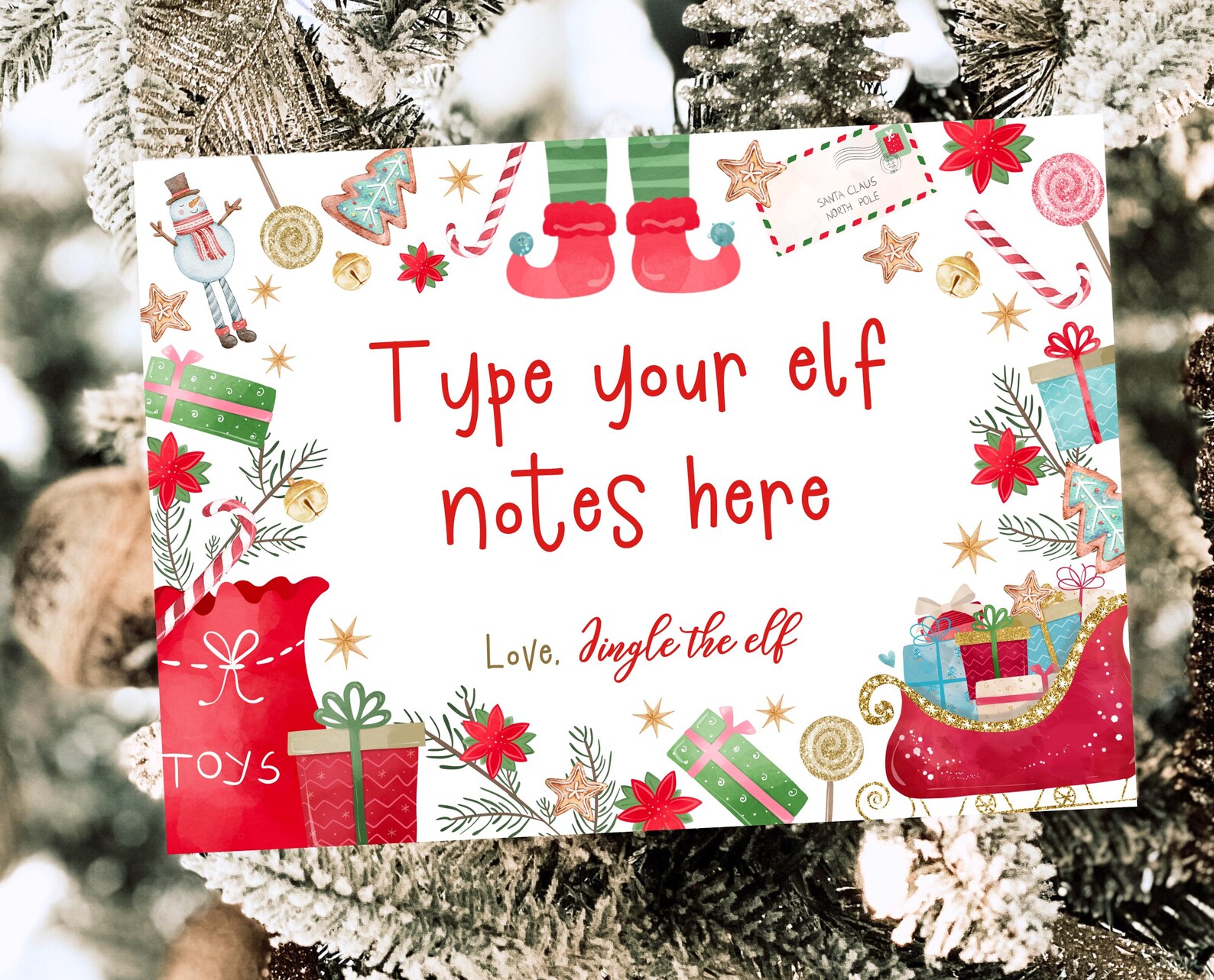 Editable Elf Note Cards Template, Elf Christmas Activities, Christmas ...