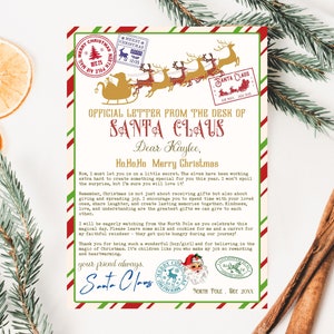 Letter From Santa Claus Template, From the Desk of Santa Letter ...