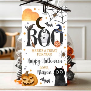 Editable Halloween Favor Tag Template, Halloween Thank You Tag, Halloween Spooky Party Tag, Halloween Party Decorations, Instant Download