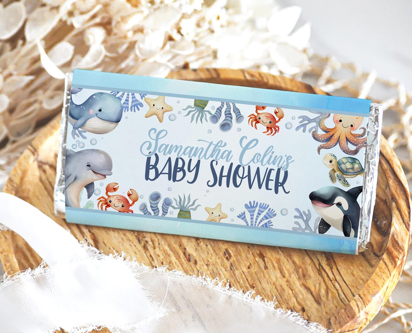 Editable Under the Sea Chocolate Wrapper, Printable Candy Bar Wrapper ...
