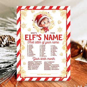 Editable What&#39;s your Elf&#39;s Name Game Template, Christmas Name Your Elf Game, Christmas Elf Activity, Printable Elf Name Activity, CEC03