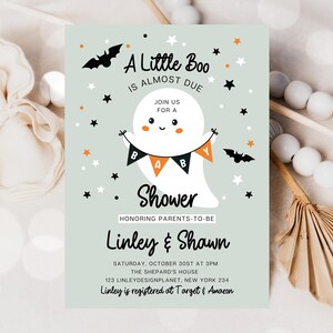 Editable Spooky Halloween Baby Shower Invitation – Cuddle Palette
