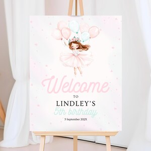 Editable Ballerina Birthday Welcome Sign, Pink Ballet Birthday, Ballet Dancer Party, Printable Ballet Welcome Sign, Instant Download, GBP29