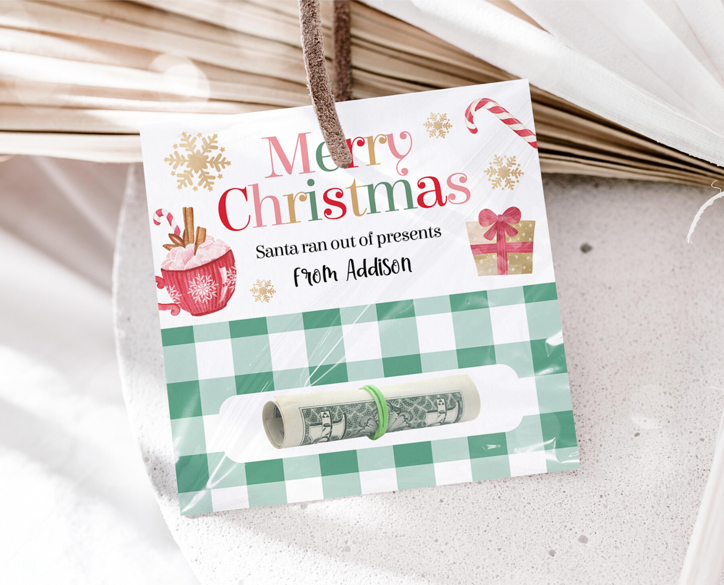 Editable Christmas Money Card Holder Printable Christmas - Etsy