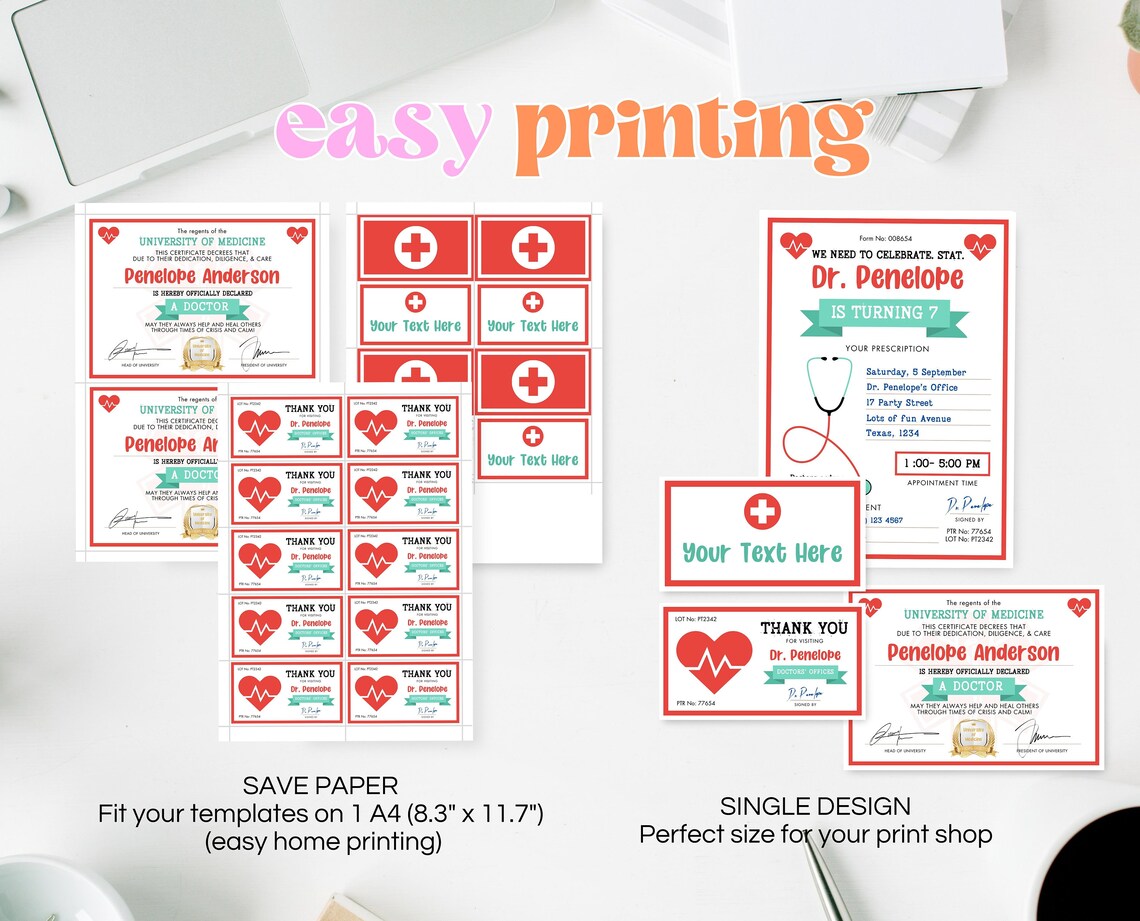 Editable Kids Doctor Birthday Invitation Bundle, Kids Doctor Invite ...