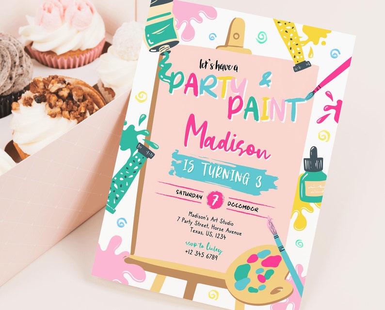 Editable Painting Party Invitation Art Party Birthday Invite Etsy
