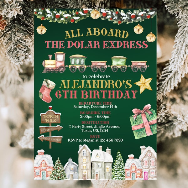 Polar Express Birthday Invitation - Etsy