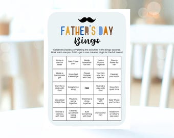 Editable Father's Day Bingo Game: Printable Family Activity (5x7, Digital Download)